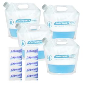 Four 4L Water Pouches with 20 Aquatabs (2 strips of 10)
