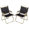 Outsunny 2 Pack Folding Camping Chair, Lightweight & Portable Beach Chairs Armchairs, Perfect for Festivals, Fishing, Picnic and Hiking, Black
