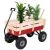 97x43x78cm Garden Iron Wood Four Wheel Garden Wagon