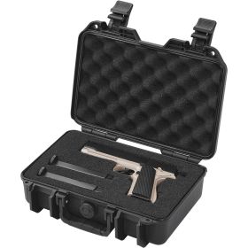 Hard Pistol Cases with Pre-cut PU Foam, Waterproof & Dustproof Hard Gun Case for 1 Pistol, 12.59Ã—9.01Ã—4.4 in Lockable Pistol Case, Black