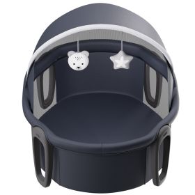 Portable Baby Bassinet, On-The-Go Baby Dome with Canopy & Developmental Toys, Quick-Folding Travel Crib
