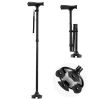 Walking Cane for Man Woman, Folding Walking Stick with 8-Level Adjustable Height, 4-Pronged Pivoting Base