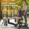 2 in 1 Rollator Walker & Transport Chair for Seniors, Folding Rolling Walker Wheelchair Combo & Footrests