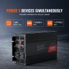 Modified Sine Wave Inverter, 1500W, DC 12V to AC 120V Power Inverter with 2 AC Outlets 2 USB Port 1 Type-C Port 6 Spare Fuses