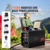 Modified Sine Wave Inverter, 1500W, DC 12V to AC 120V Power Inverter with 2 AC Outlets 2 USB Port 1 Type-C Port 6 Spare Fuses