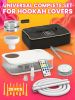 Portable White Hookah Set With Everything And Bag Premium White Small Hookah Set For Travel Flat Hookah Box Hookah Set With Charcoal Holder Travel Hoo