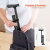 Walking Cane for Man Woman, Folding Walking Stick with 8-Level Adjustable Height, 4-Pronged Pivoting Base