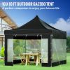 Pop Up Canopy Tent, 10 x 10 FT, Outdoor Patio Gazebo Tent with Removable Sidewalls and Wheeled Bag
