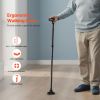 Walking Cane for Man Woman, Folding Walking Stick with 8-Level Adjustable Height, 4-Pronged Pivoting Base