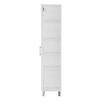 DEPOT E-SHOP Dryden Tall Narrow Storage Cabinet with 5-Tier Shelf and Broom Hangers, White