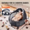 Portable Baby Bassinet, On-The-Go Baby Dome with Canopy & Developmental Toys, Quick-Folding Travel Crib