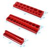 3 Piece SAE Magnetic Socket Organizers, Socket Organizers for Toolboxes, Socket Organizer, Magnetic Socket Holder, Black Tool Box Organizer,red,SAE
