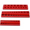 3 Piece SAE Magnetic Socket Organizers, Socket Organizers for Toolboxes, Socket Organizer, Magnetic Socket Holder, Black Tool Box Organizer,red,SAE