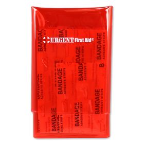 Mini Folding First Aid Pack, Red, Urgent First Aid, 18 Pieces