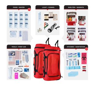 5 Person Comfort Survival Kit (Option: Rolling Bag)