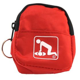 CPR Beltloop Keychain Backpack with Faceshield, Gloves, and Cleansing Wipes (Color: Red)