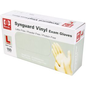 Powder Free Vinyl Exam Gloves - 100/Bx (size: large)