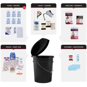 3 Person Necessity Survival Kit (Option: Bucket and Lid)