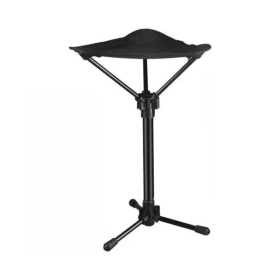 Outdoor Portable Retractable Stool Fishing Summer Hiking Chair Travel Fordable Stool (Color: Black)