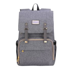 SUNVENO Fashion Diaper Bag Mommy Maternity Nappy Bag Large Capacity Travel Backpack Nursing Bag for Baby Care (Color: Gray)