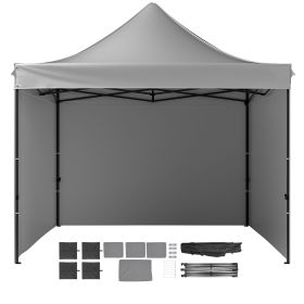 10x10 FT Pop up Canopy with Removable Sidewalls, Instant Canopies Portable Gazebo & Wheeled Bag, UV Resistant Waterproof (Default: Default)